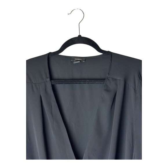 Halogen Shirt Women 3X Black Chiffon Cross Front Long Sleeve‎ Blouse NWT Gothic - Picture 4 of 11